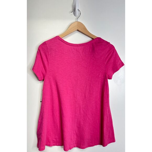 Crown & Ivy Shirt Womens Pink Short Sleeve Sequin Turtle Size XS NEW - Picture 3 of 8